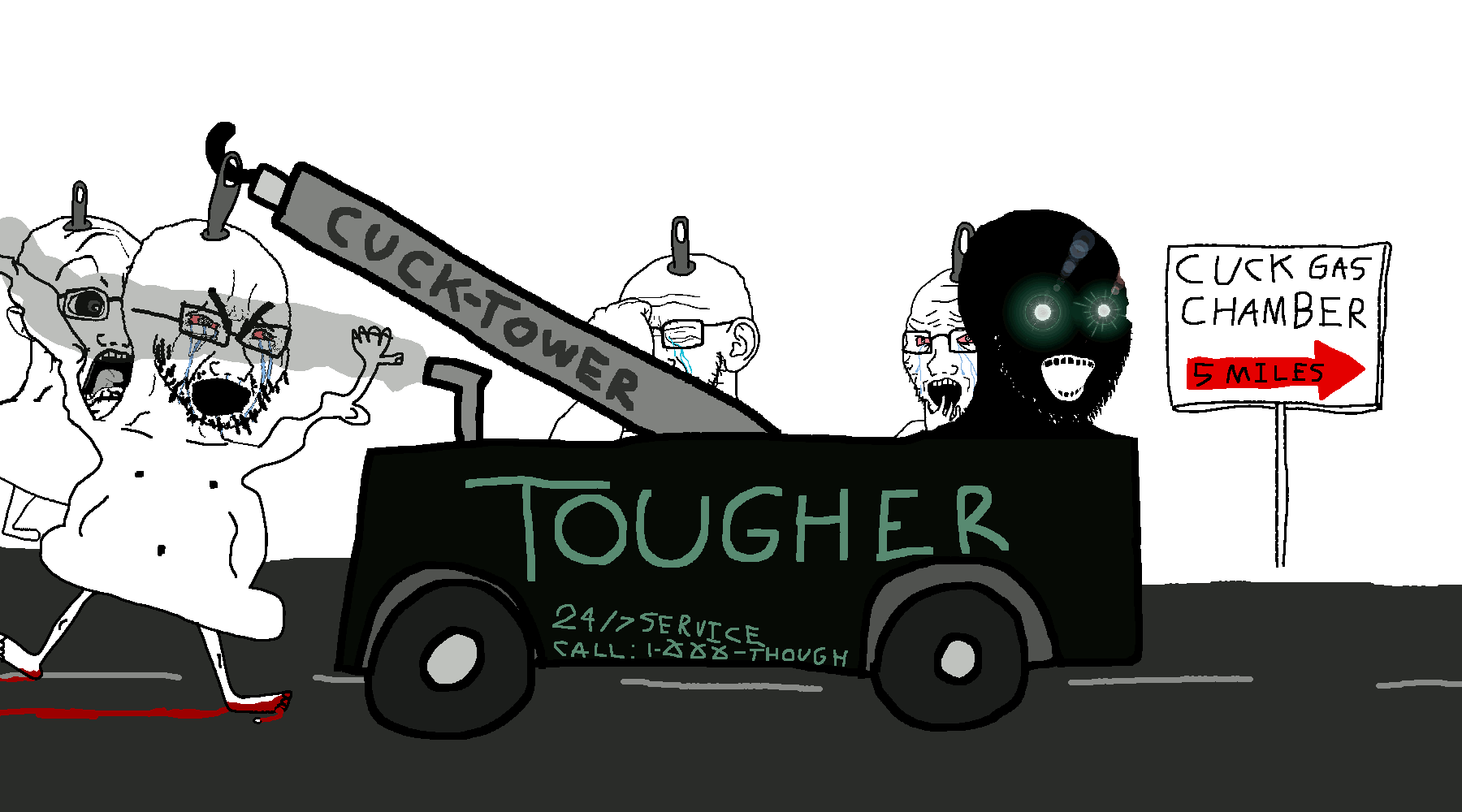 cryboy soyjak, soyak, doctos, soyak (crying) 2, thougher, 5soyjaks, arrow, black skin, blood, car