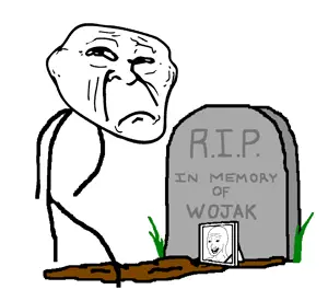 Sad trollface near gravestone of wojak.png
