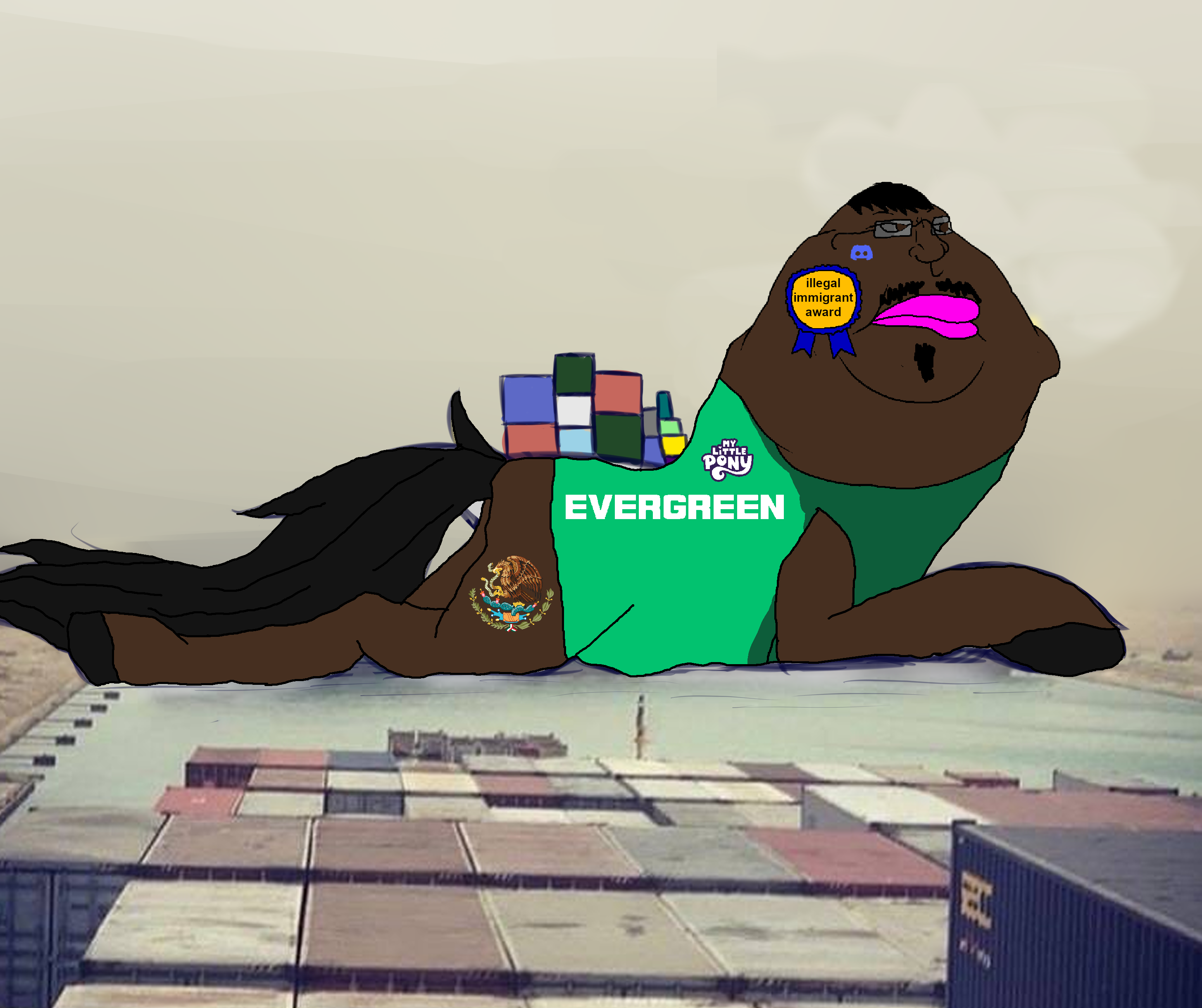 meximutt, morbidmutt, my little nametroonies, angry, animal, award, black skin, boat, closed mouth, clothes