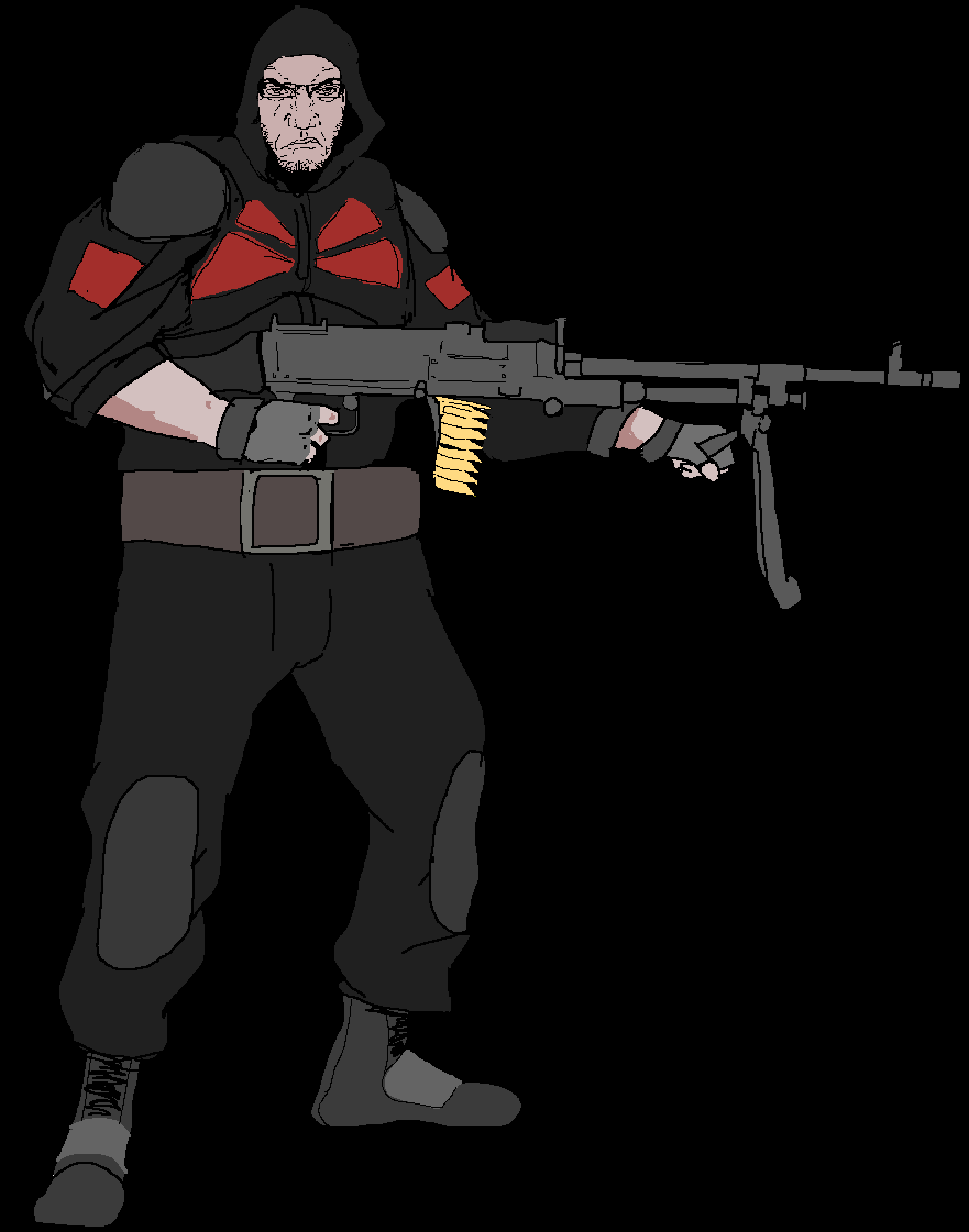 markiplier soyjak, punisher face, 1soyjak, black background, buff, closed mouth, clothes, duty, full body, glasses