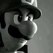 gigachad, luigi, animated, beard, buff, clothes, effects, emotion, ernest khalimov, grayscale