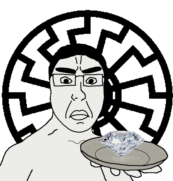chudjak, platejak, platechud, chuddified soyjaks, 1soyjak, animated, black hair, bushy eyebrows, closed mouth, face