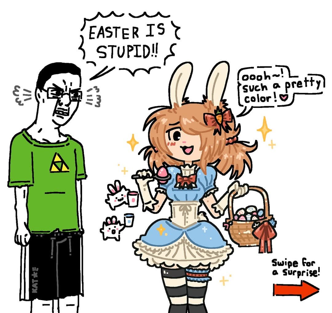 patrickbateman cheese, chudjak, angry, anime, anime girl, aryanime, blue dress, blush, brimmiest comments section☣️☣️☣️ do not enter☣️☣️☣️, bunny ears