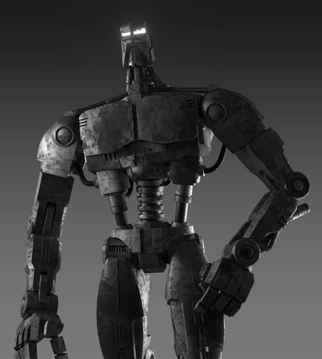 gigachad, bionicle, black and white, bot, buff, gigabot, gray skin, grayscale, half body, led lights