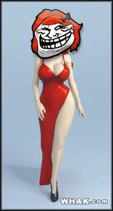trollface, 1nas, animated, bald, breasts, cleavage, female, forehead lines, forehead wrinkles, hot