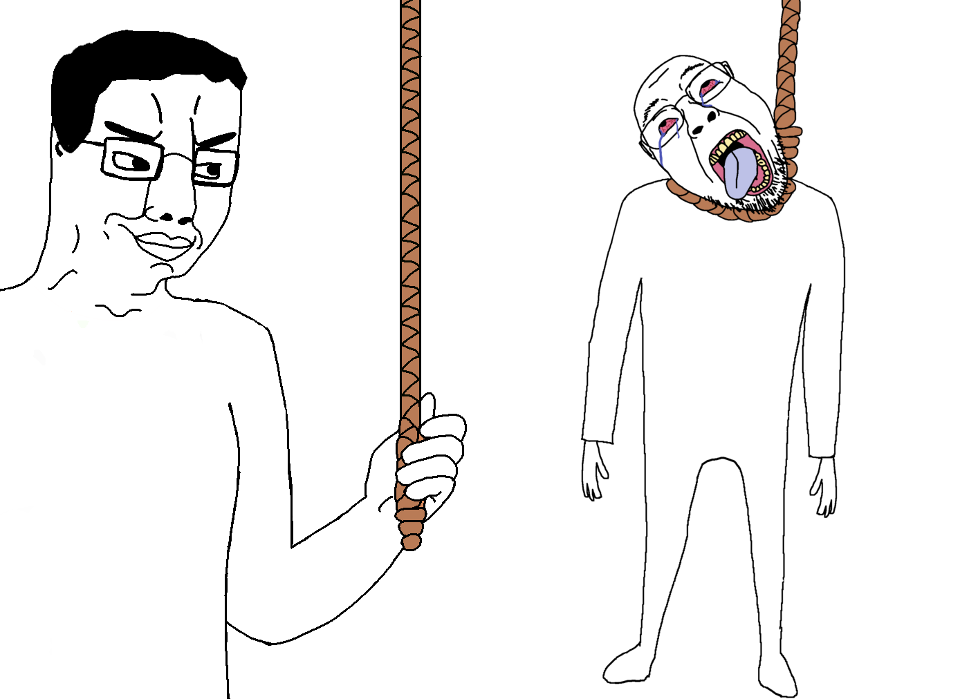 bernd, chudjak, hanging troonjak, troonjak, chud's hitman, 2soyjaks, ack, bald, beige, black hair