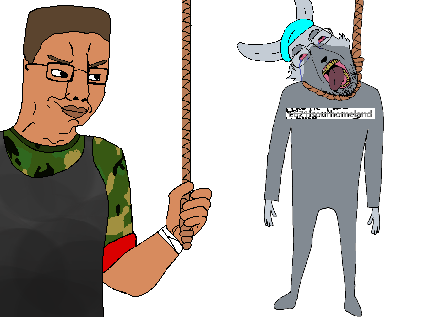 bernd, chudjak, hanging troonjak, troonjak, ack, ban, banned, banned user, brown hair, camouflage