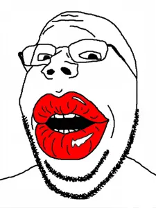 gapejak, wholesome soyjak, big lips, glasses, juicy, lips, lipstick, looking at you, monochrome, soyjak