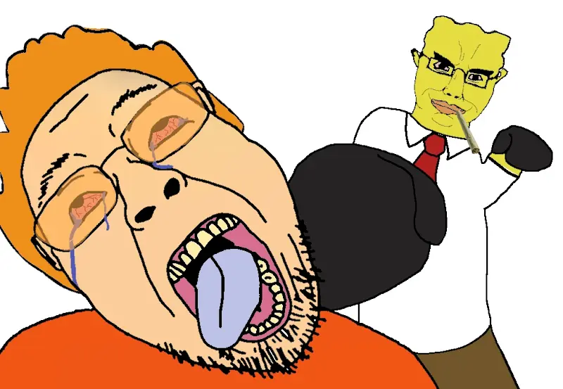 spongebob squarepants, bernd, chudjak, chudjak front, spongebob squarepants, 2soyjaks, ack, bloodshot eyes, blue tongue, boxing