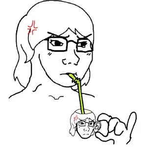 Irritated female soyak cup straw.png