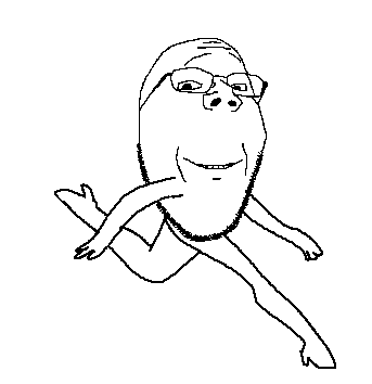 gapejak, wholesome soyjak, 1soyjak, bald, closed mouth, comical, forehead lines, funny, glasses, goofy