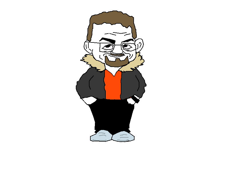oom frik, beard, brown hair, clothes, coat, glasses, hair, hand in pocket, jacket, looking at you