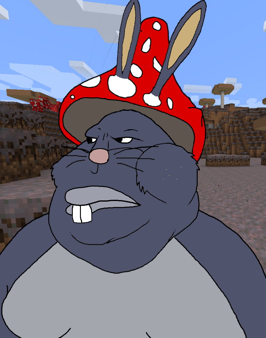 big chungus, bugs bunny, meximutt, alex's mobs, animal, buck teeth, bunny ears, closed mouth, fat, fungus