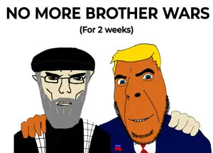 97218 - soybooru.com - bowtie stubble clothes democratic_party joe_biden feraljak transparent_background o...kin donald_trump donkey no_more_brother_wars cobson blond smile hugging blue_eyes elephant president suit republican_party.png
