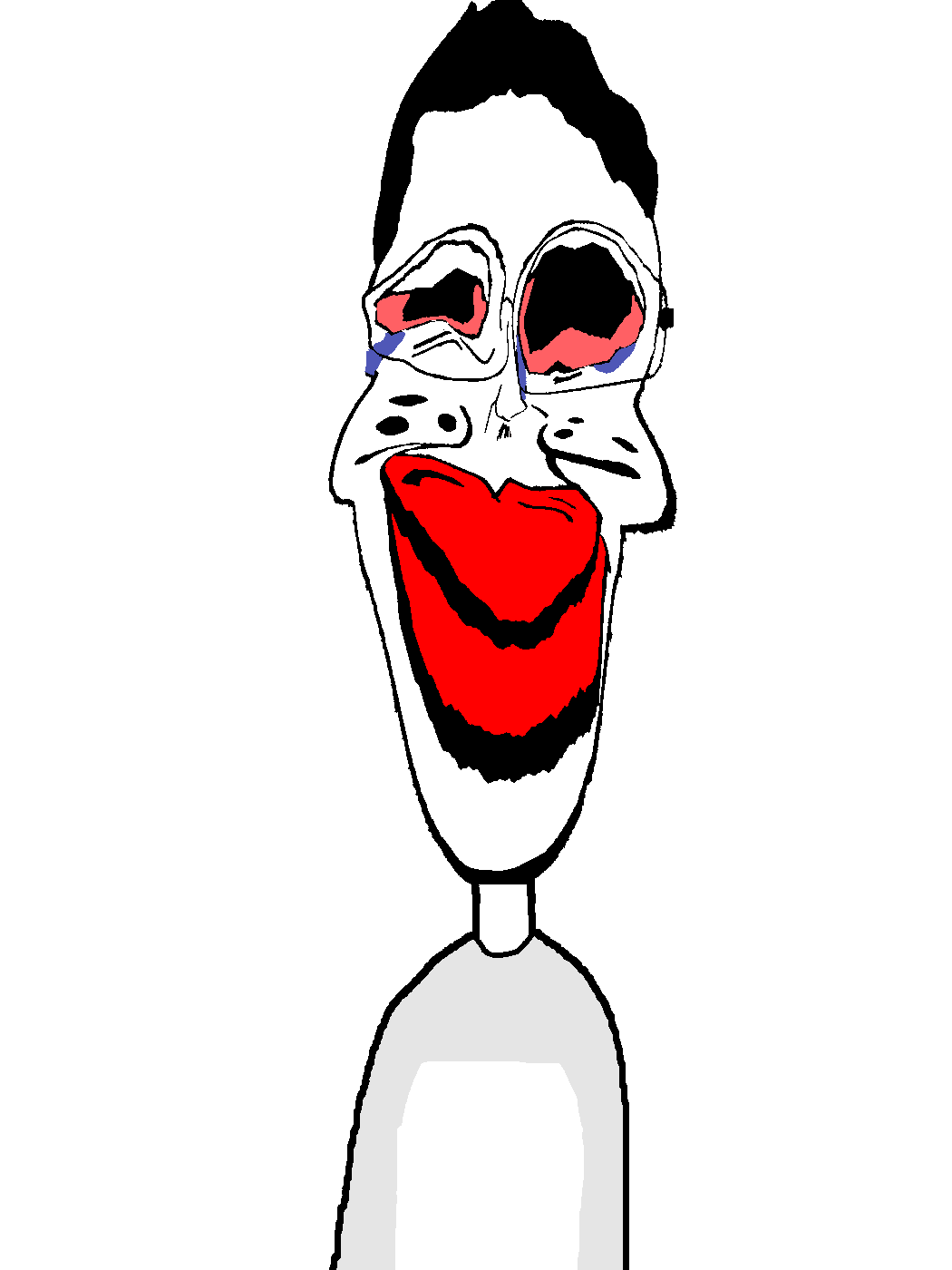 chudjak, jartycuck, patrick, thuso, jartycuck, slopjak, 1soyjak, big lips, black hair, bloodshot eyes