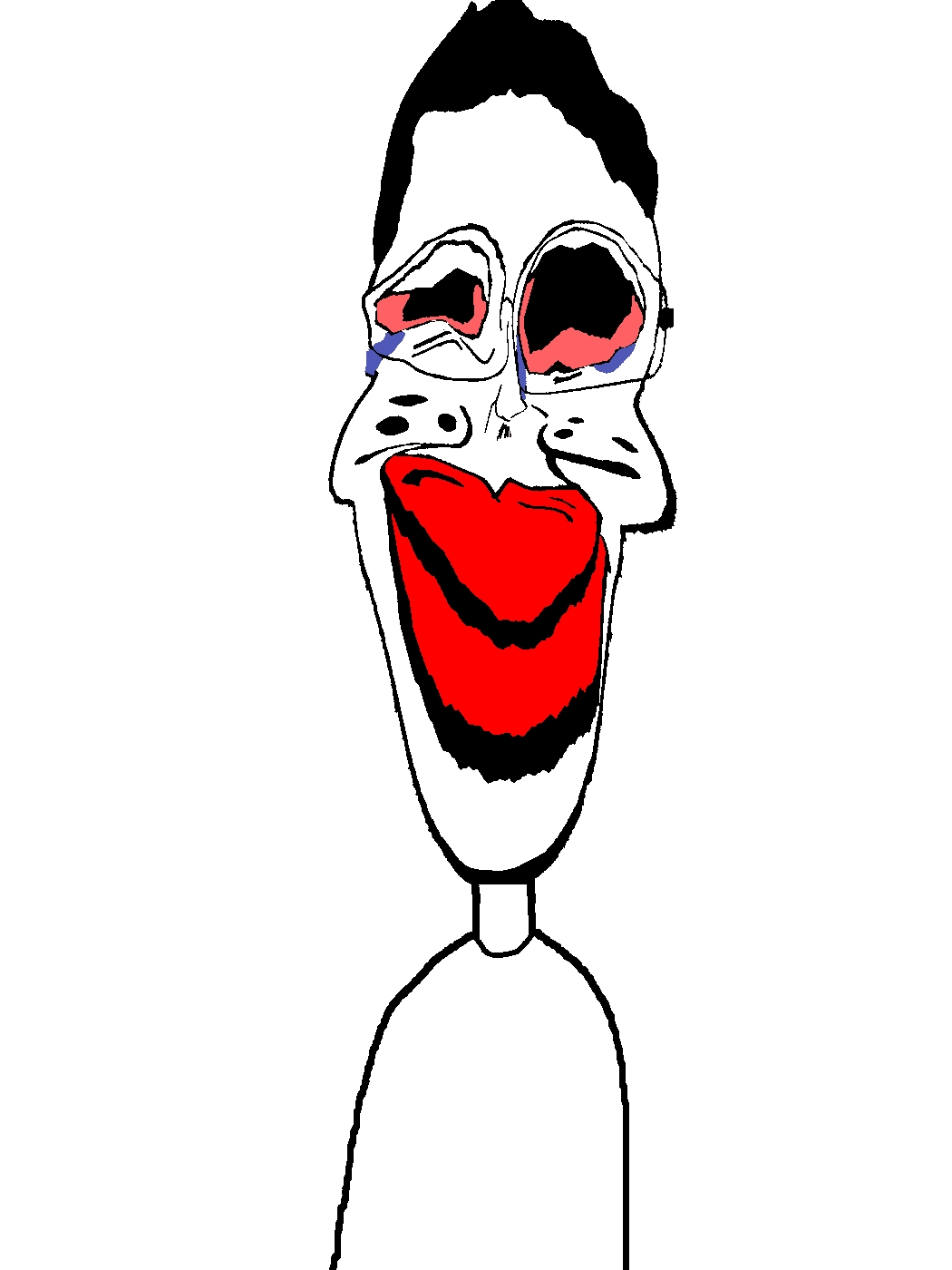 chudjak, jartycuck, patrick, thuso, jartycuck, slopjak, 1soyjak, big lips, black hair, bloodshot eyes
