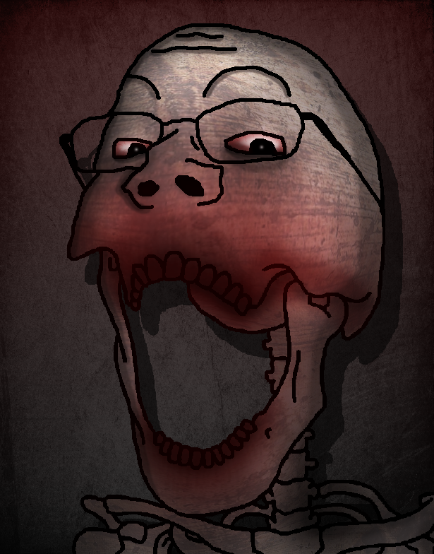 greenfag, gapejak, skeletonjak, fusionjaks, blood, blood on face, bloodshot eyes, bone, bones, glasses