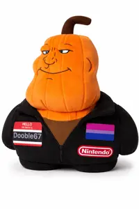 Anthropomorphic pumpkin plushie with badges.png
