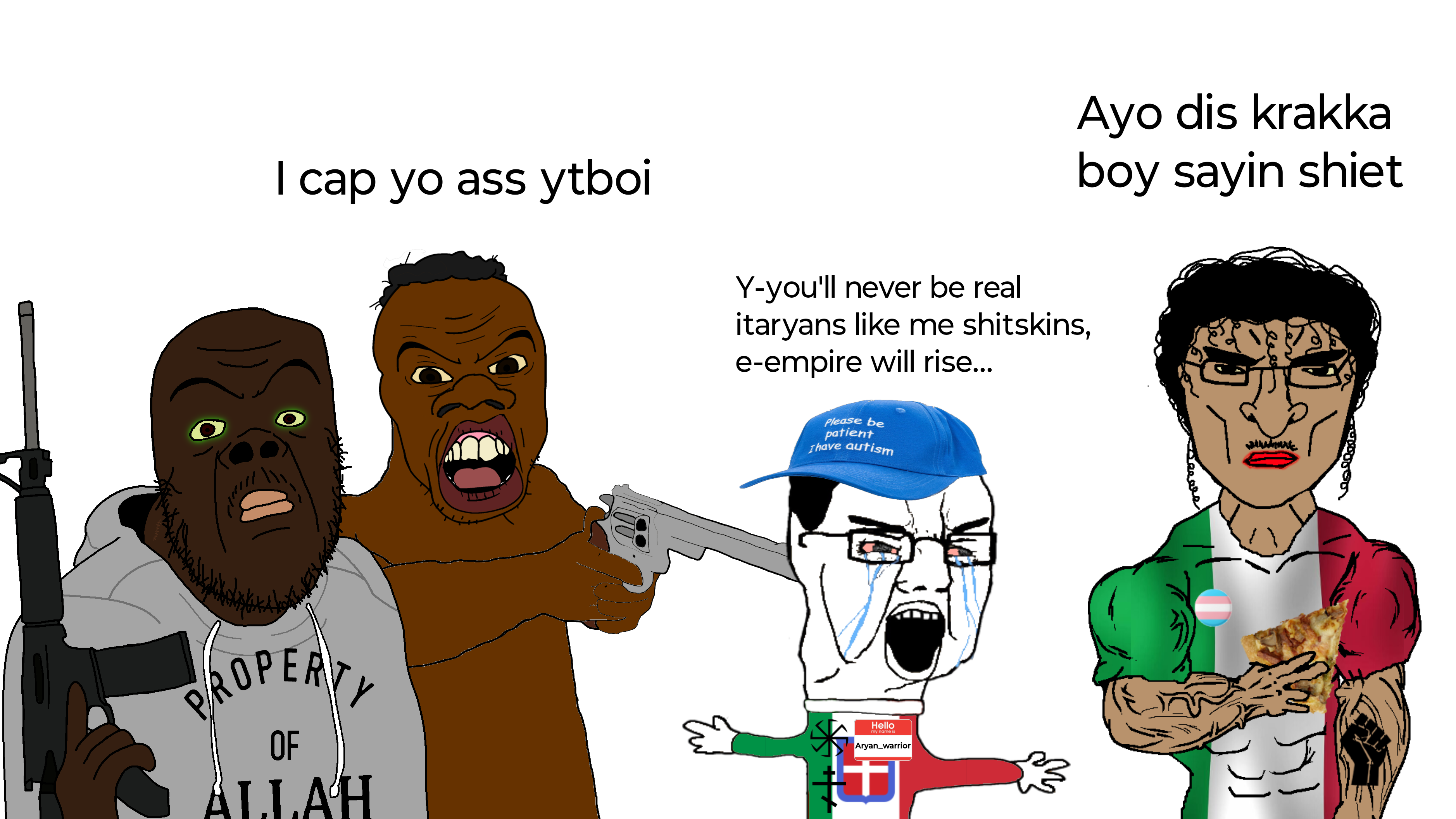 soyton, a24 slowburn soyjak, chudjak, feraljak, feral slowburn soyjak, feralnigger, unbotheredchud, black skin, blm logo, brown skin