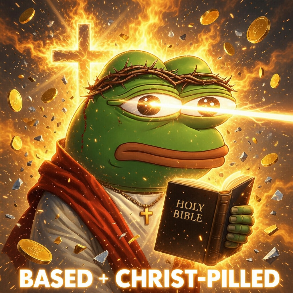 pepe, it's based and christpilled, amphibian, animal, aura, bible, blood, christian cross, christianity, christpilled