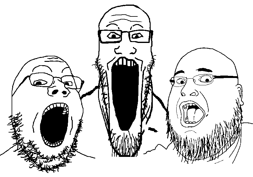 fatjak, gapejak, markiplier soyjak, tony soprano soyjak, longplier, soyjak trio, 3soyjaks, beard, eyebrows, glasses
