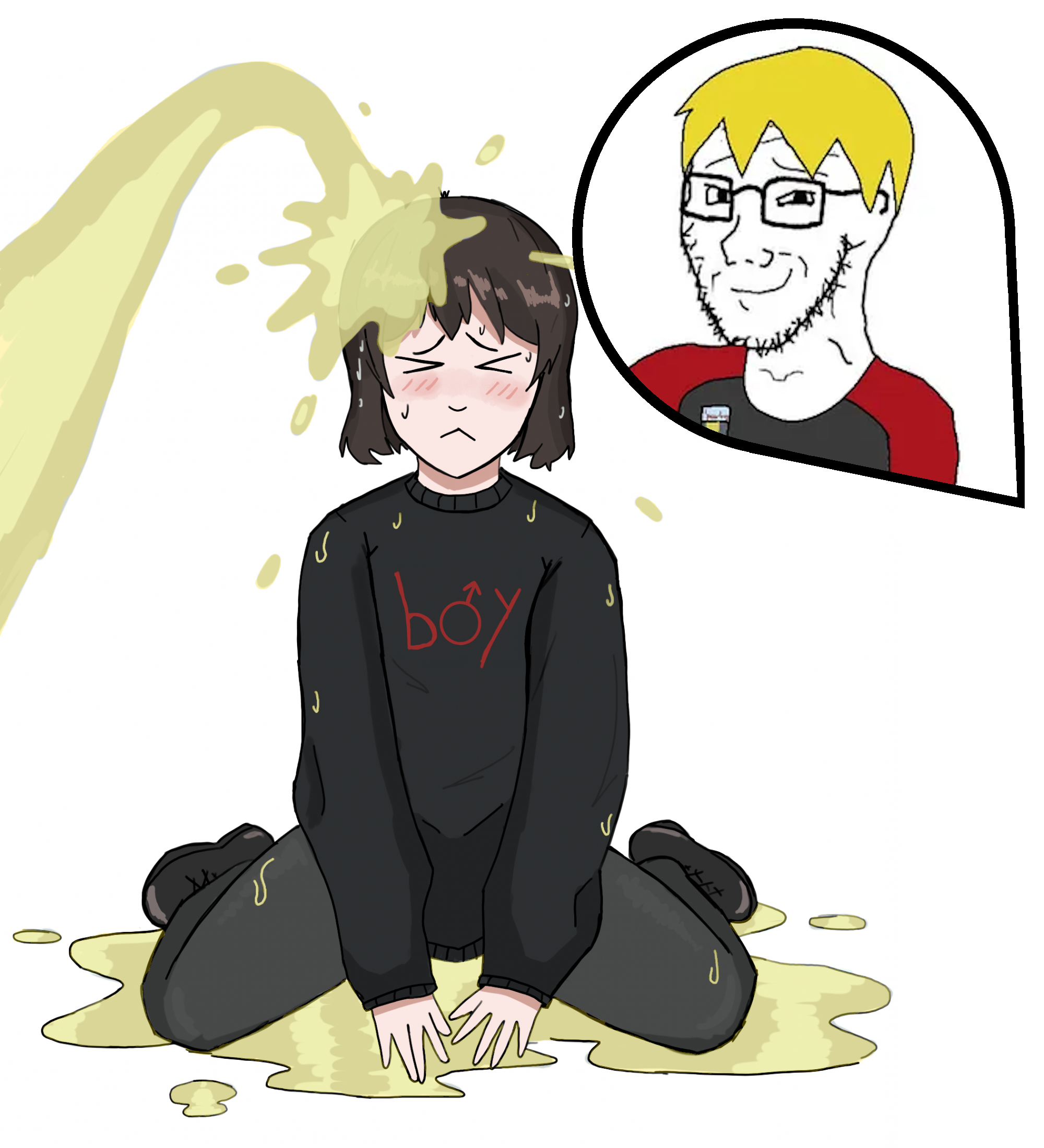 boymoder, nate higgers, soyak, soyak (smug), natejak, award, blonde hair, boymoder, brown hair, closed eyes