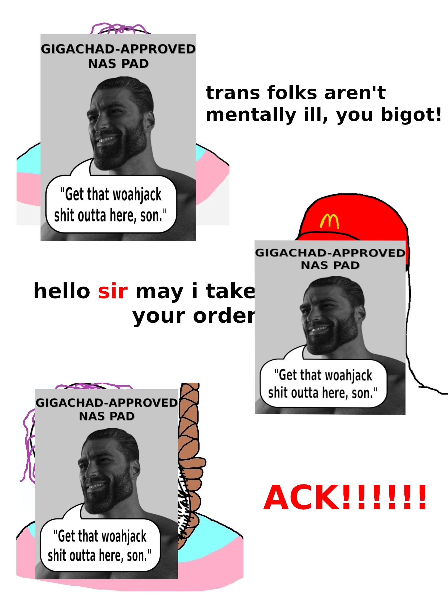 gigachad, bernd, chudjak, hanging troonjak, troonjak, 'toss, 3nas, 3soyjaks, ack, cashier