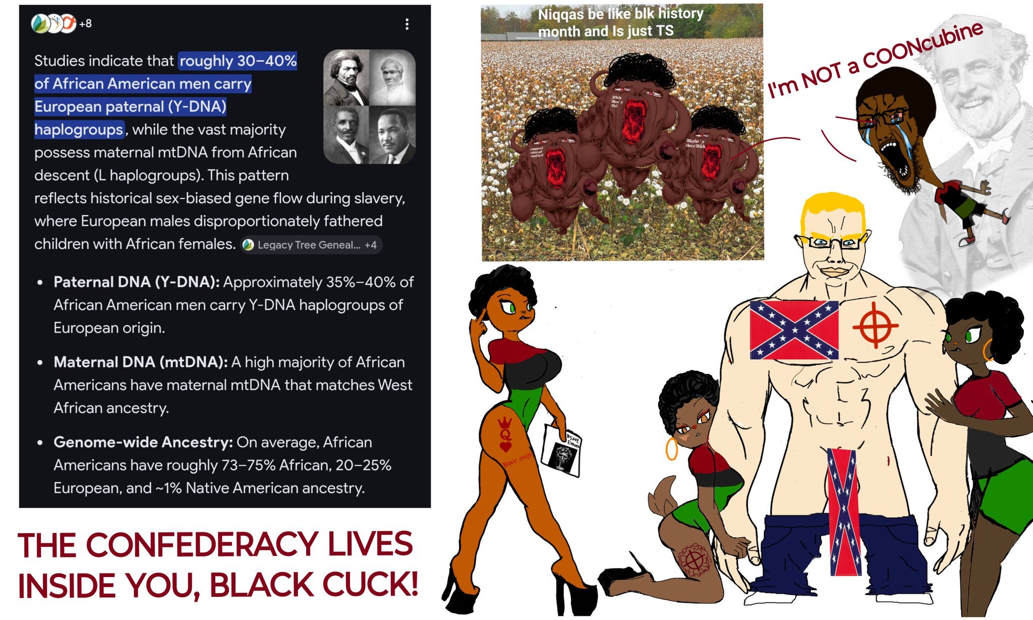 chudjak, slurpjak, soyak, bwc chud, angry, black skin, bleachbooru, bleached, blonde hair, bwc
