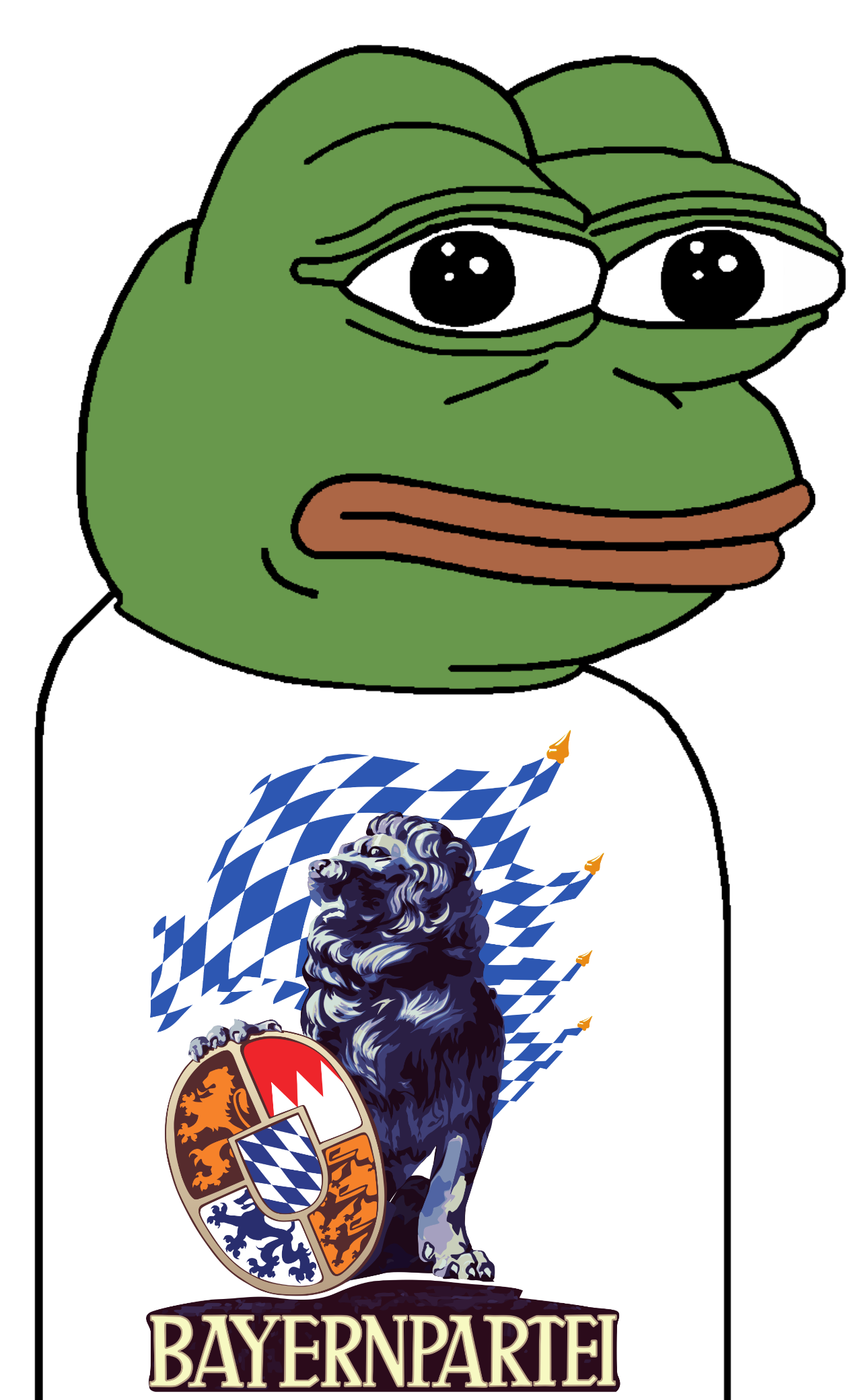 pepe, amphibian, animal, bavaria party, closed mouth, clothes, europe, flag, frog, german