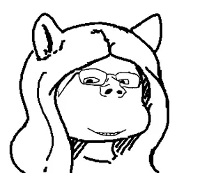 [www.glegle.gallery] white_background 1_entity solo_focus white_skin long_hair aliased_lines monochrome looking_at_viewer greyscale binary_color open_mouth mouth glasses - 897.png