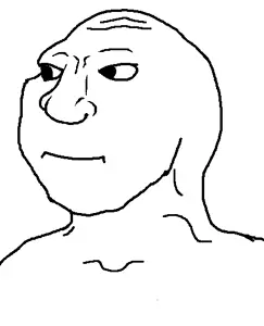 wojak, meximutt, womutt, fusionjaks, bald, closed mouth, looking to the left, nose, white background, wrinkles