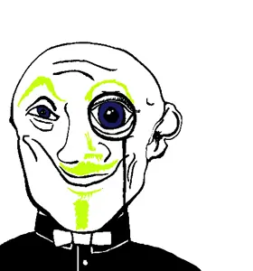 201620 - soybooru.com - muscular_engineer_(user) danny_yn mineral_inspecteur edited eyebrows ear bowtie front_facing closed_mouth clothes no_stubble tuxedo white_background 1soyjaks white_skin bald soyjak smile mon.gif