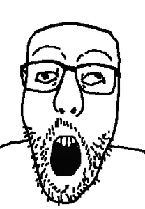 unknown, 1soyjak, bald, black eyes, black hair, br0leg, chubby, cross eyed, front view, glasses
