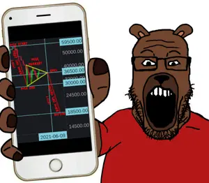 markiplier soyjak, phoneplier vertical, showing phone, /biz/, arm, bear, bobo, brown skin, clothes, cryptocurrency