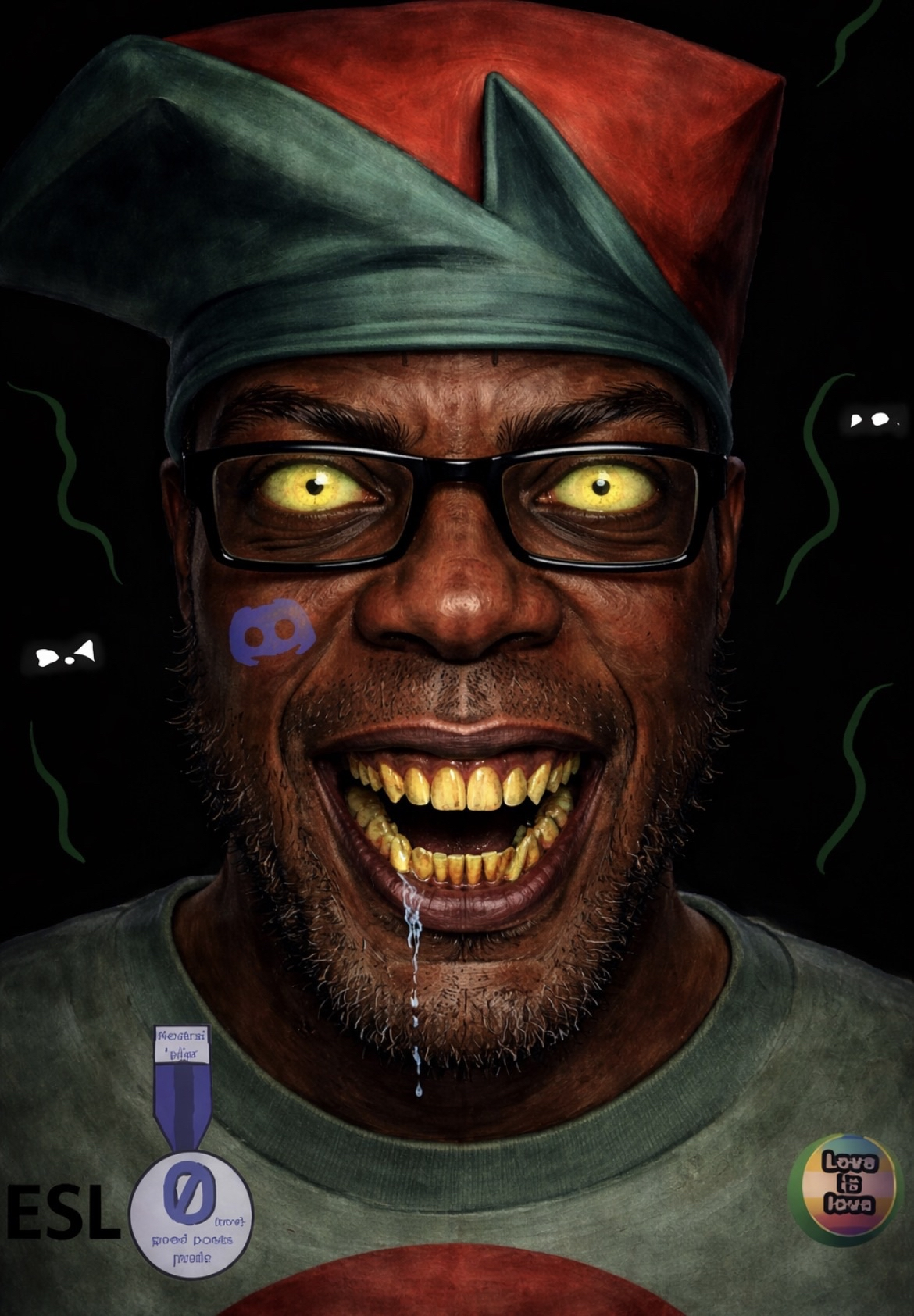 esl fnf pedo, chudjak, markiplier soyjak, chudplier, jartycuck, esl pedo league, animal, black background, brown skin, bug