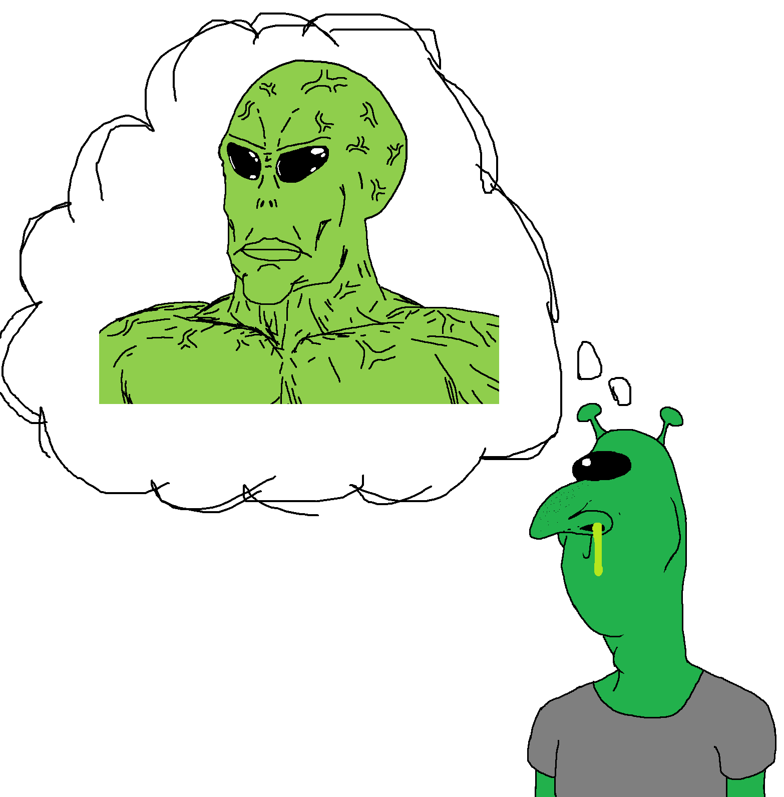 chudjak, meximutt, kikemutt2, perceptive chud, aryan, a10 eyes, alien, antenna, black sclera, buff