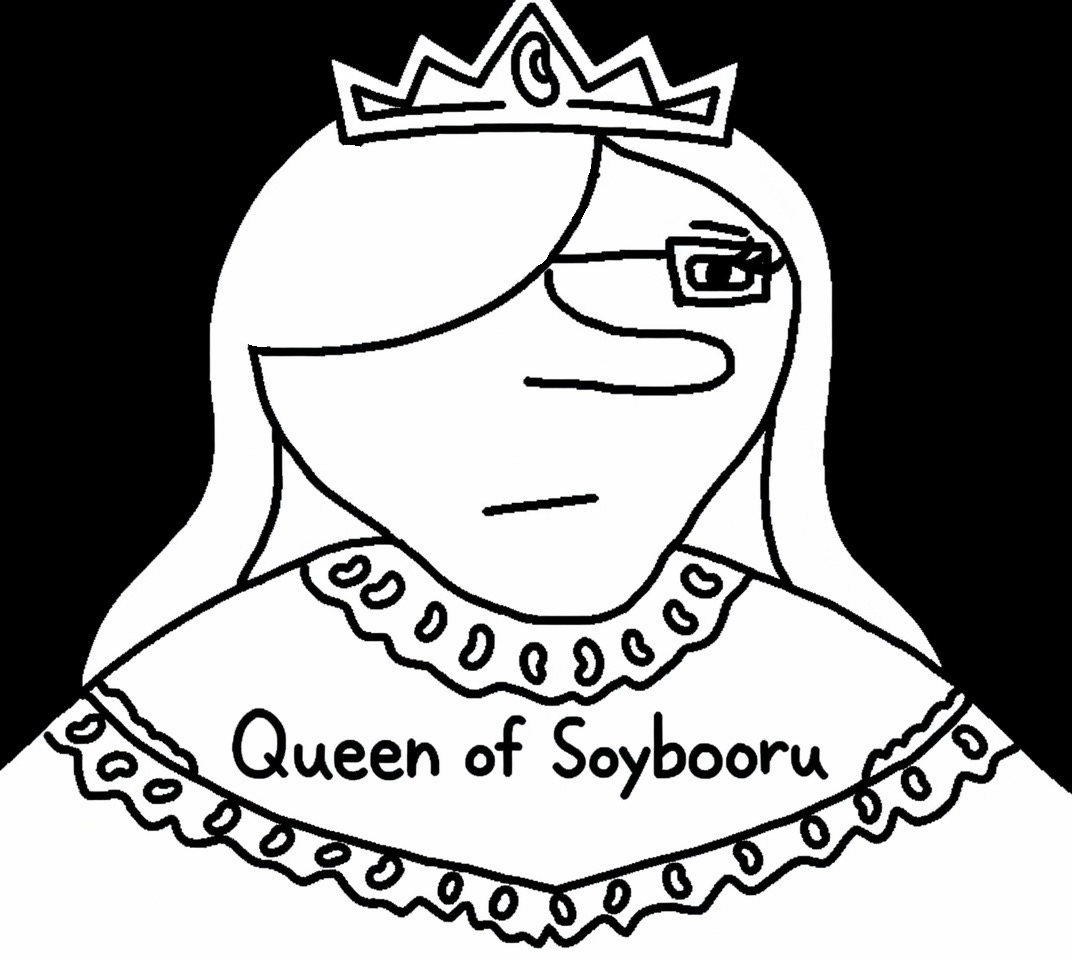finojak, foidjaks, 1soyjak, black background, booru, closed mouth, clothes, crown, dress, female