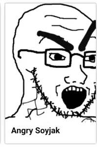 wojak, soyak, nazism, poorly edited, screenshot, soyjak, swastika, swastika tattoos, white background, wojakland