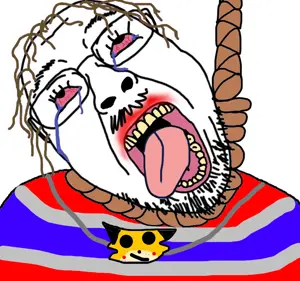 sonichu, bernd, bloodshot eyes, brown hair, chris-chan, crying, hair, mustache, necklace, open mouth