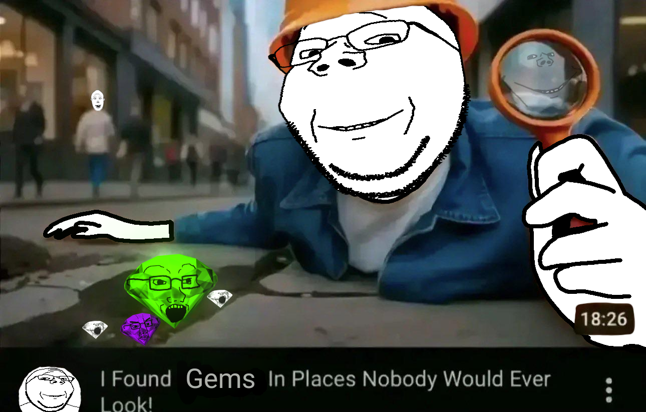 chudjak, gapejak, impish soyak ears, soyak, vlodson, wholesome soyjak, blue jacket, city, closed mouth, clothes