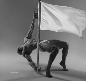 gigachad, buff, ernest khalimov, full body, gray skin, grin, muscles, nonchalant, posing, rare