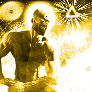 gigachad, buff, ernest khalimov, full body, gray skin, grin, muscles, nonchalant, posing, rare