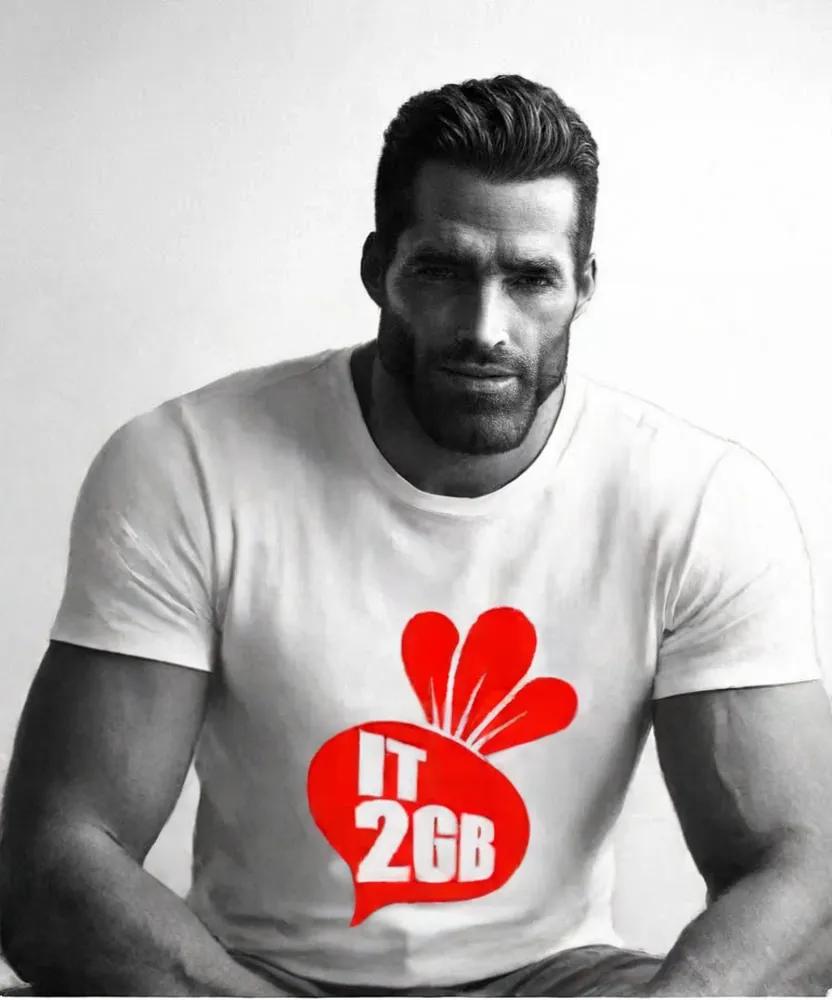 gigachad, beard, beet, beetroot, black and white, black hair, brand, buff, clothes, front view