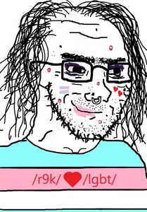 soyak, /lgbt/, /r9k/, 4chan, acne, closed mouth, clothes, flag, glasses, hair