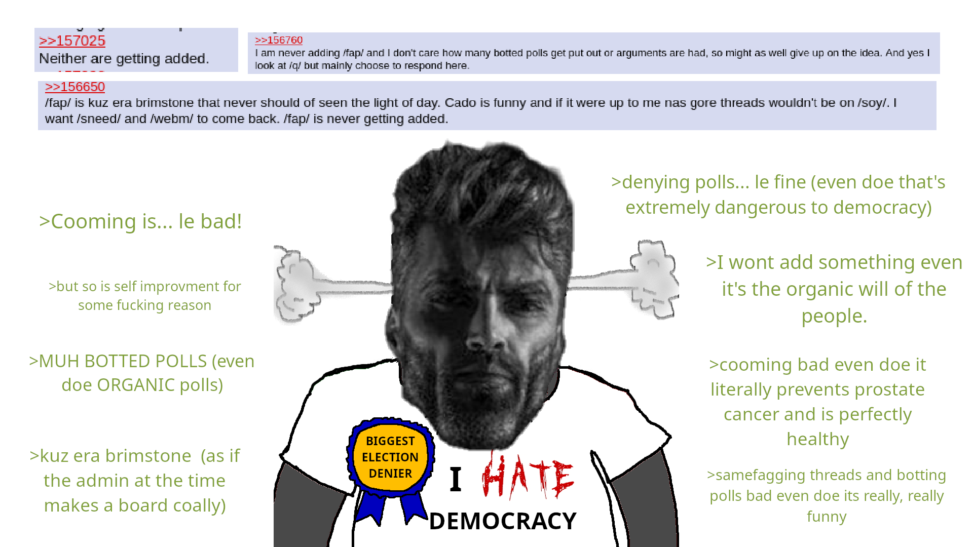 gigachad, markiplier soyjak, science lover, almost full body, award, background, buff, democracy, effects, emotion