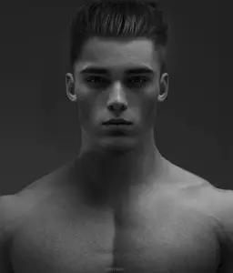 gigachad, almost full body, background, buff, effects, emotion, ernest khalimov, hair, handsome, looking at you