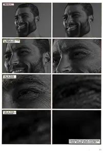 gigachad, almost full body, background, buff, effects, emotion, ernest khalimov, hair, handsome, looking at you
