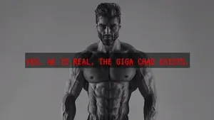 gigachad, almost full body, background, buff, effects, emotion, ernest khalimov, hair, handsome, looking at you