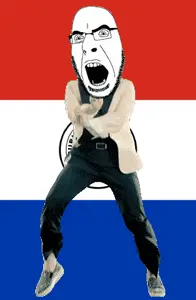 cobson, angry, animated, country, dance, flag, full body, gangnam style, glasses, open mouth