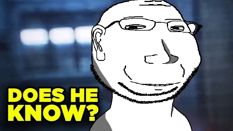 gapejak, massjak, wholesome soyjak, beard, does he know, forehead lines, glasses, half open mouth, irl background, looking at you